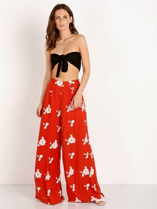 Sage Pants - Sage the label hot in the shade floral wide leg pants